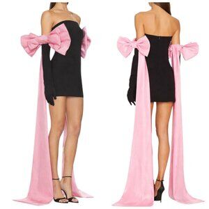 Miscreants London Baby Pink Oversized Satin Bow Sleeves, Runway ($650)